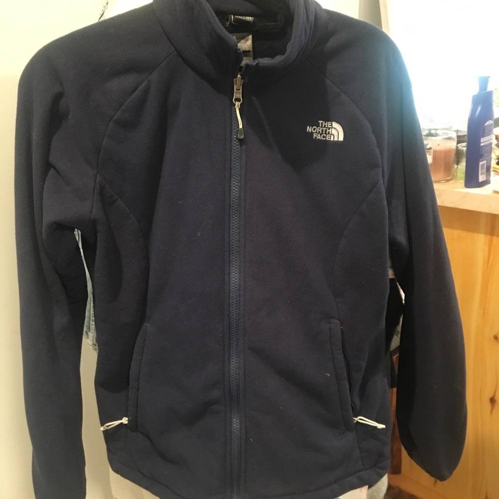 Navy Blue Fleece North Face Jacket